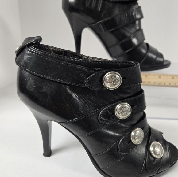 Coach High Heel Bootie Size 7.5B Black EUC - Picture 2 of 8